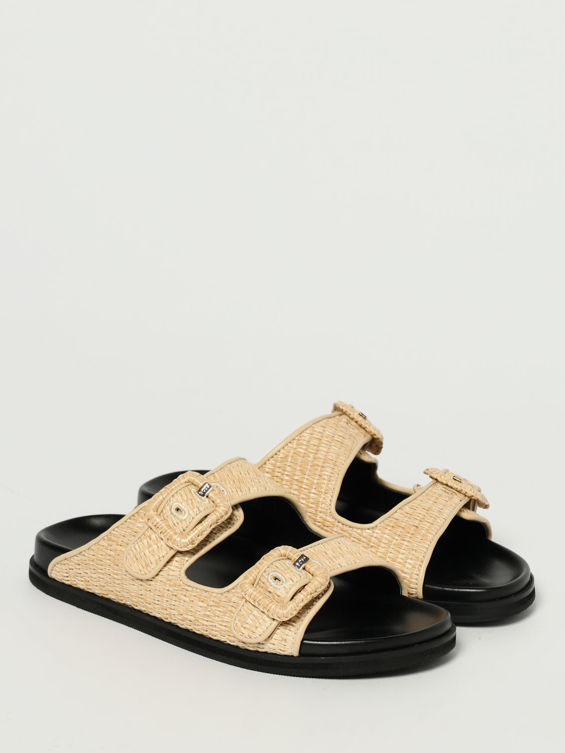 Boss Flat Sandals Woman Beige