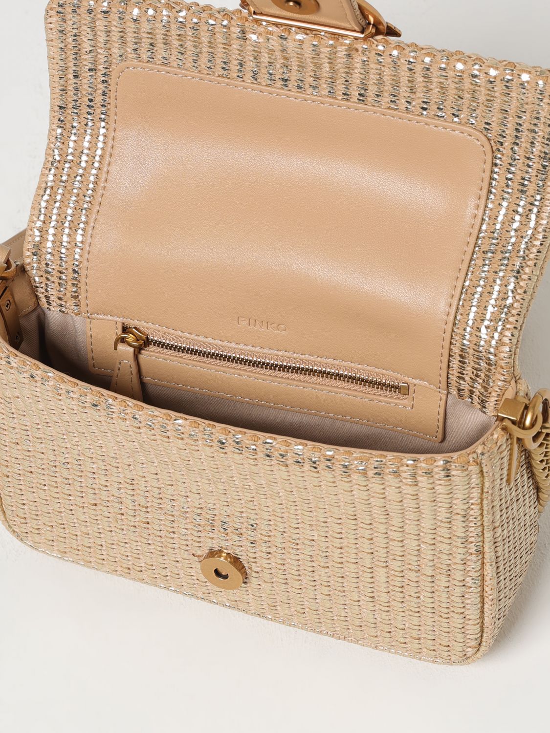 Pinko Crossbody Bags Woman Gold