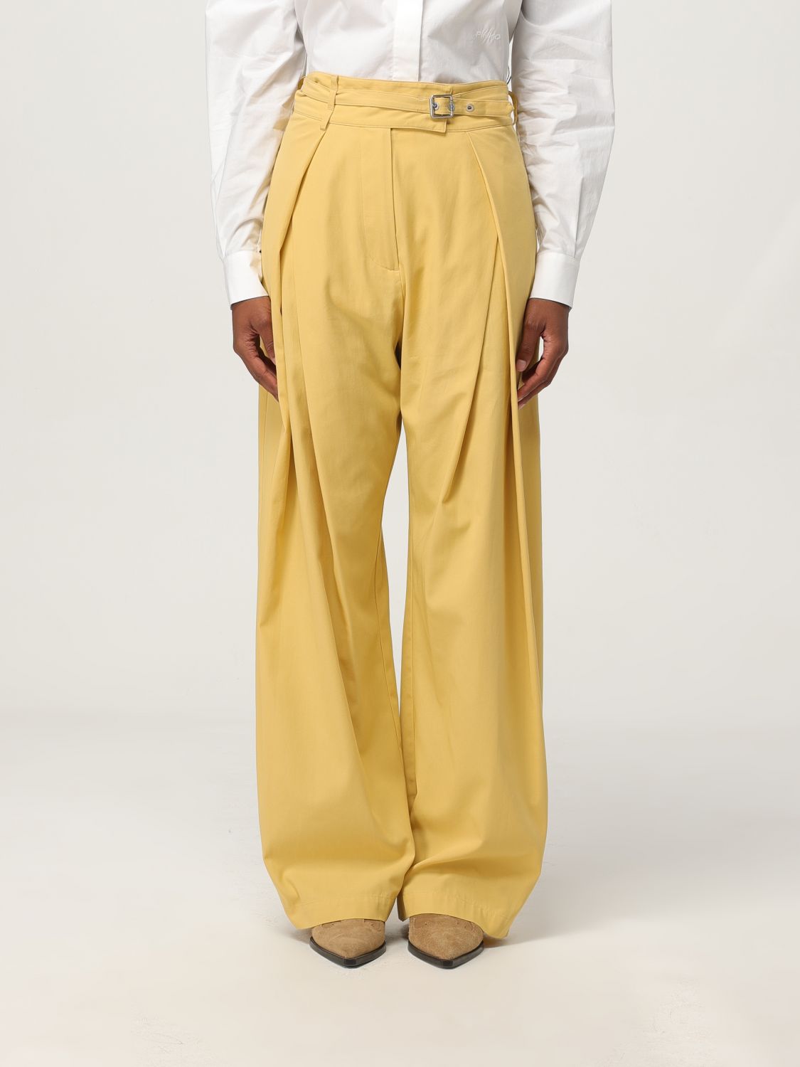 Pinko Pants Woman Yellow