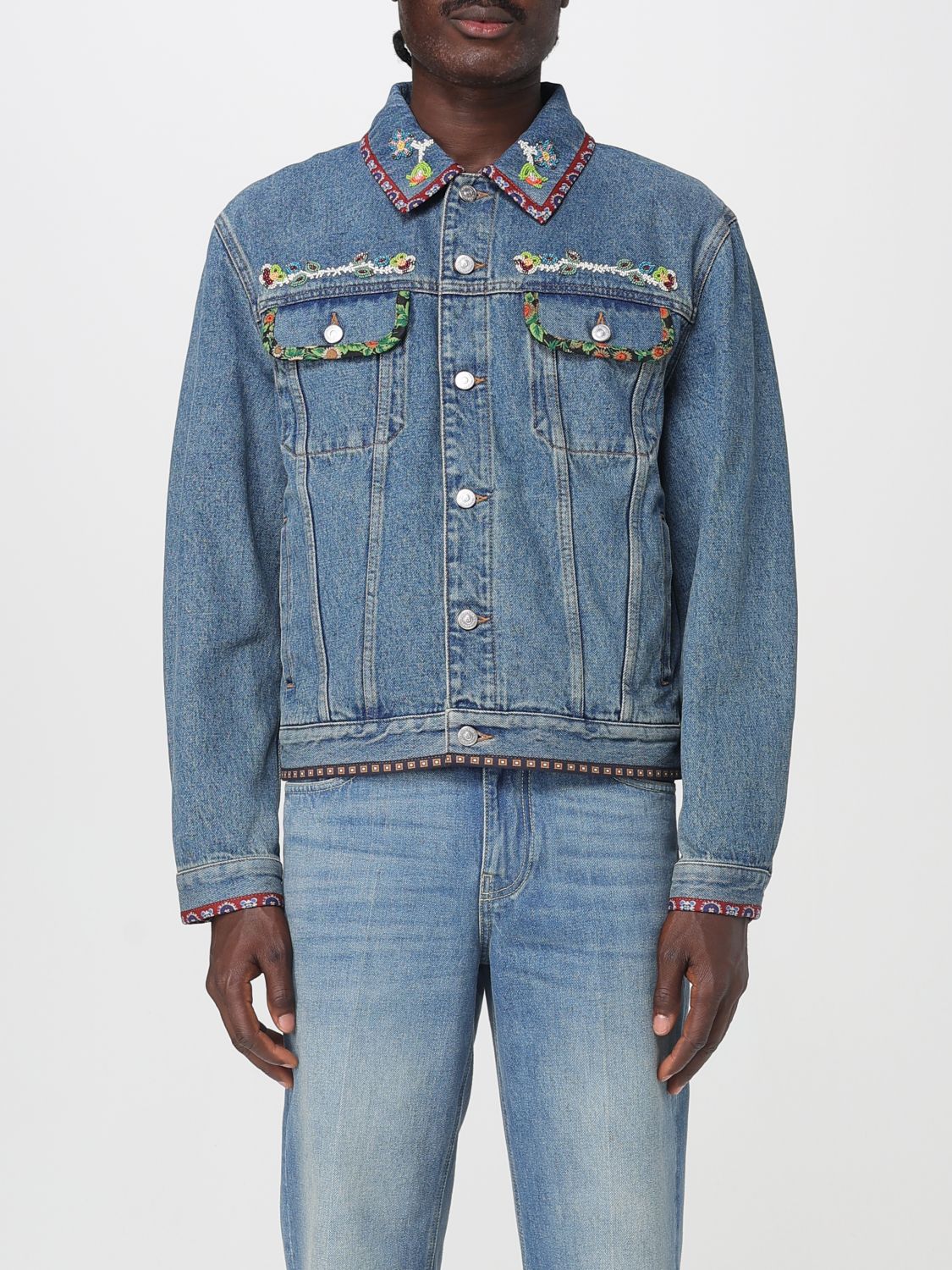 Valentino Blazer Men Gnawed Blue