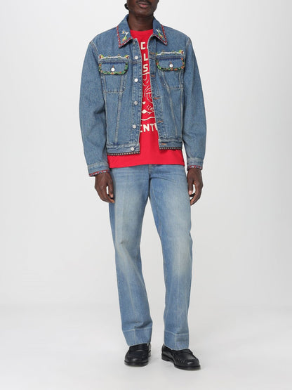 Valentino Blazer Men Gnawed Blue