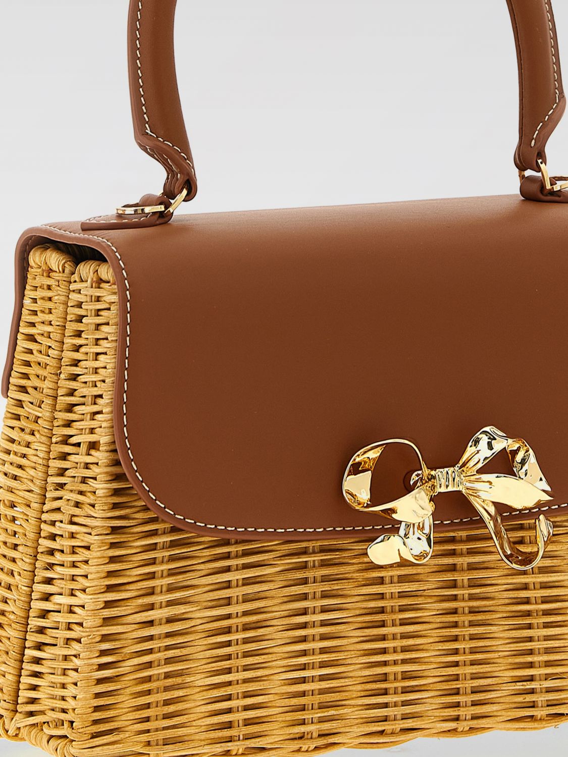 ハンドバッグ SELF-PORTRAIT Woman Handbag Brown PF25303ABR BROWN Brown Leather Baguette Shoulder Bag With Charm – self-portrait