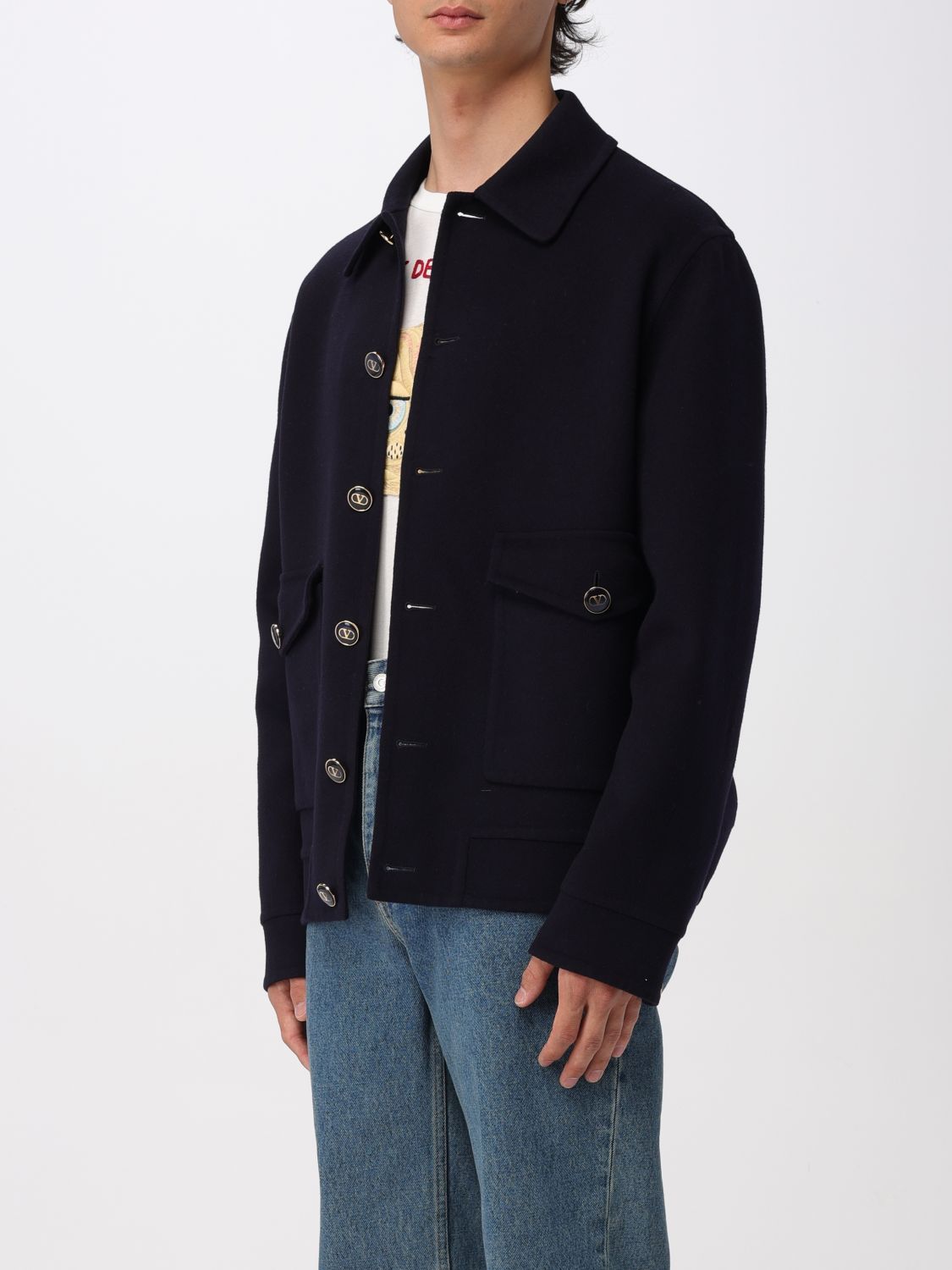 Valentino Coat Men Blue