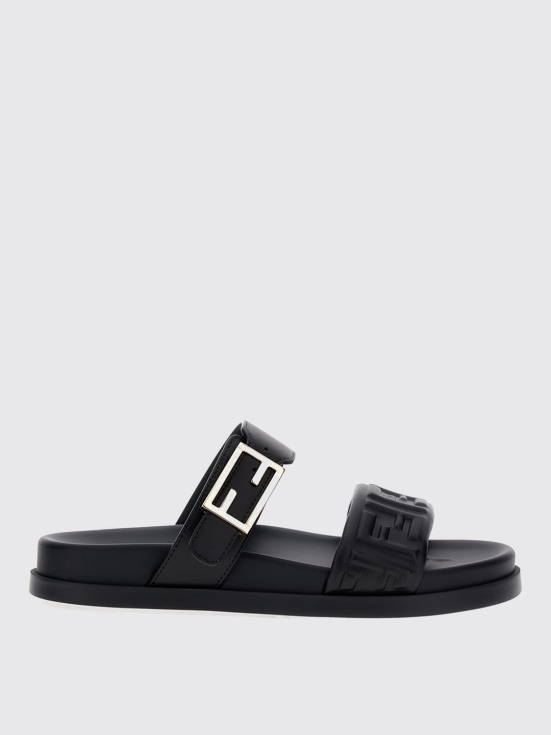 Fendi Flat Sandals Woman Black
