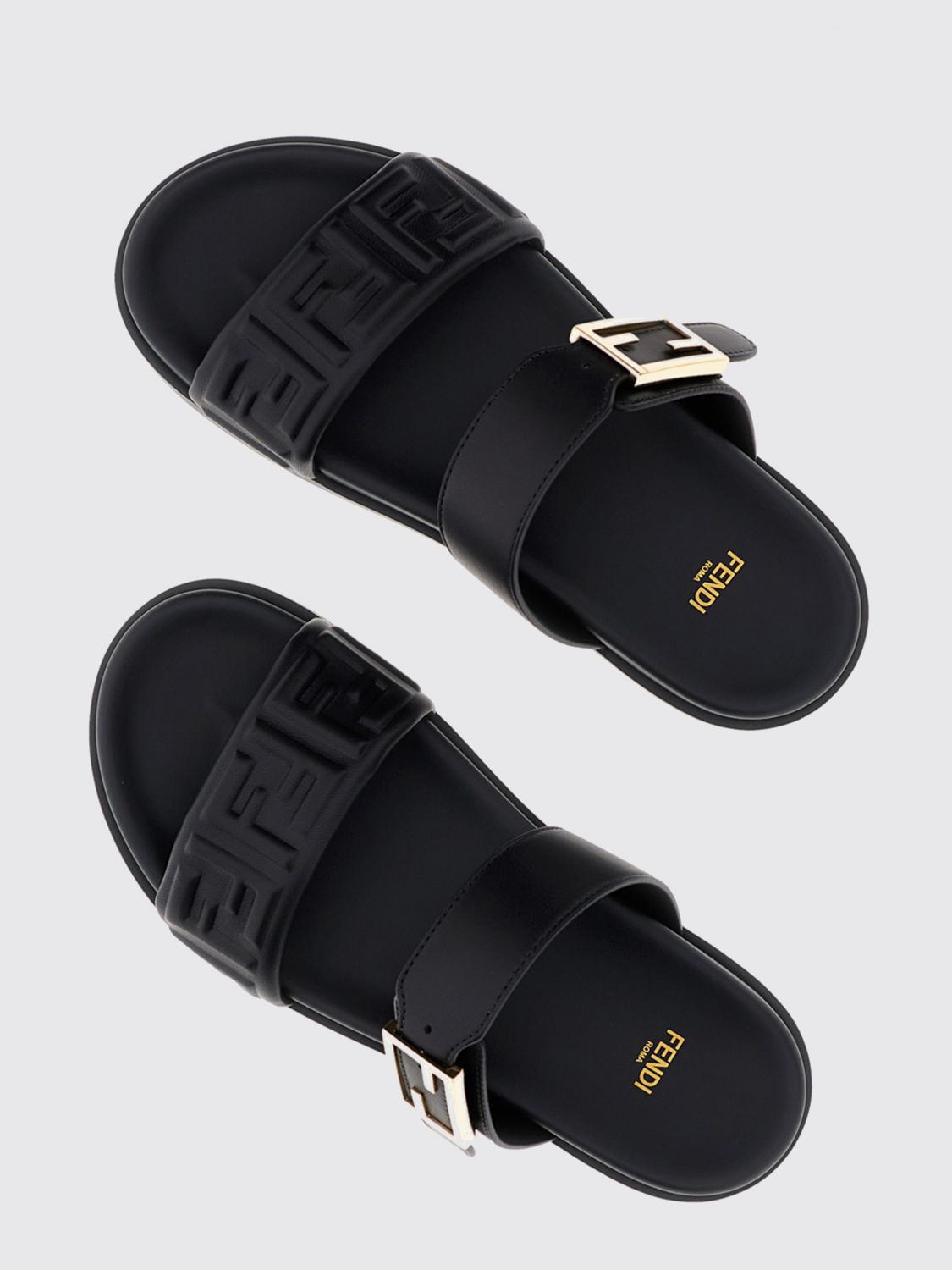 Fendi Flat Sandals Woman Black