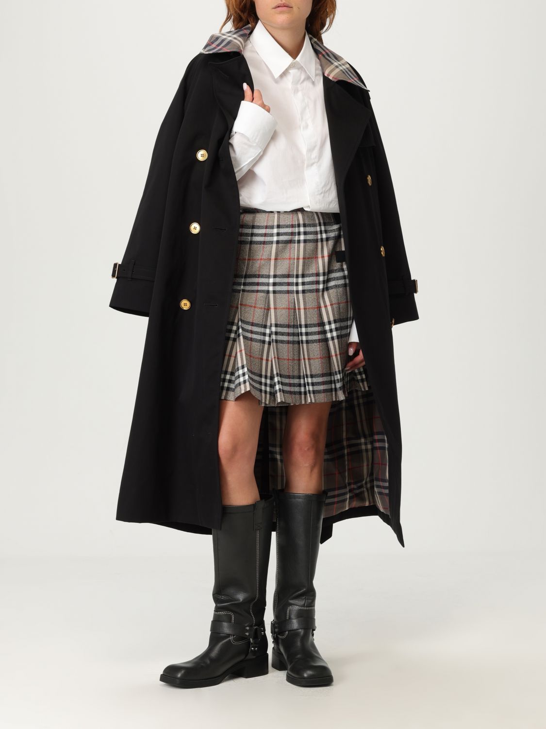 Burberry Skirt Woman Grey