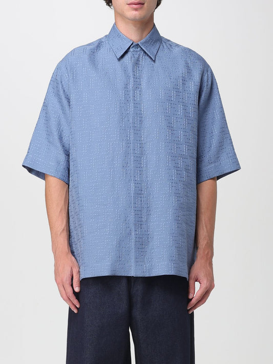 Fendi Shirt Men Gnawed Blue