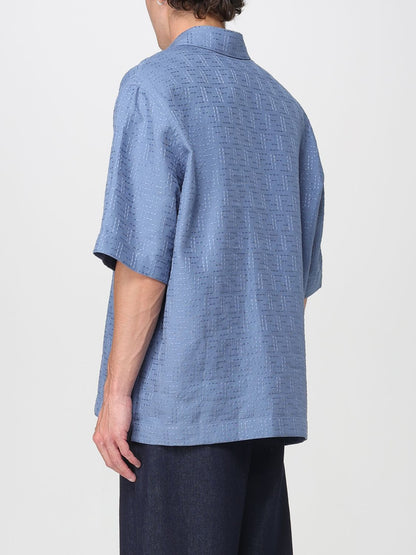 Fendi Shirt Men Gnawed Blue