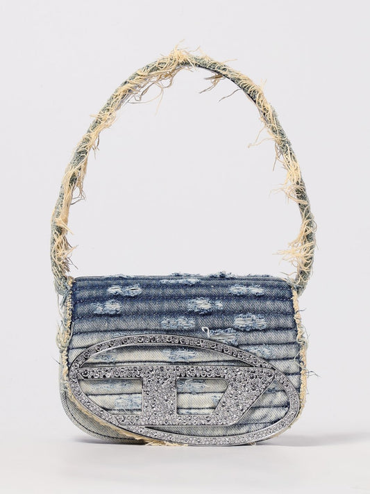 Diesel Shoulder Bag Woman Gnawed Blue