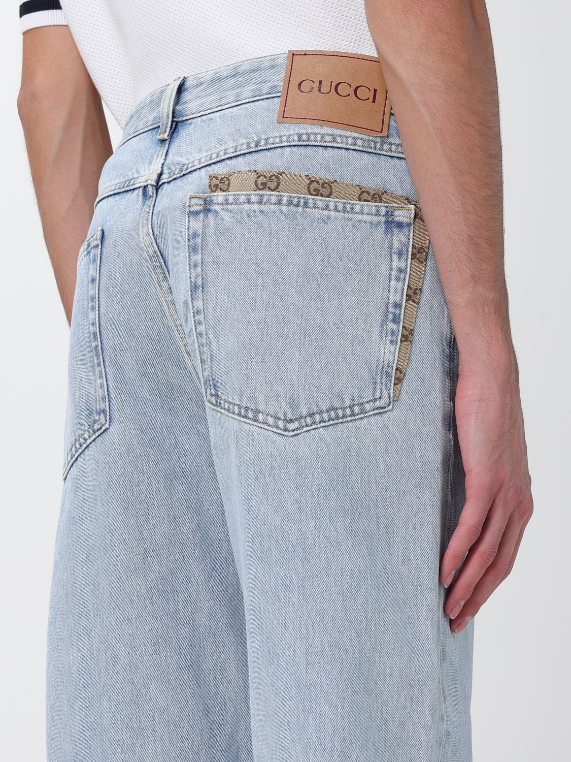 Gucci Jeans Men Gnawed Blue