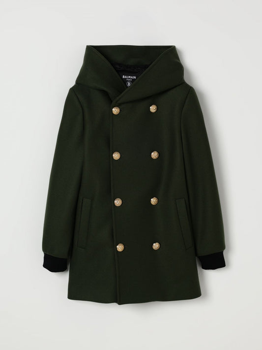 Balmain Coat Kids Green