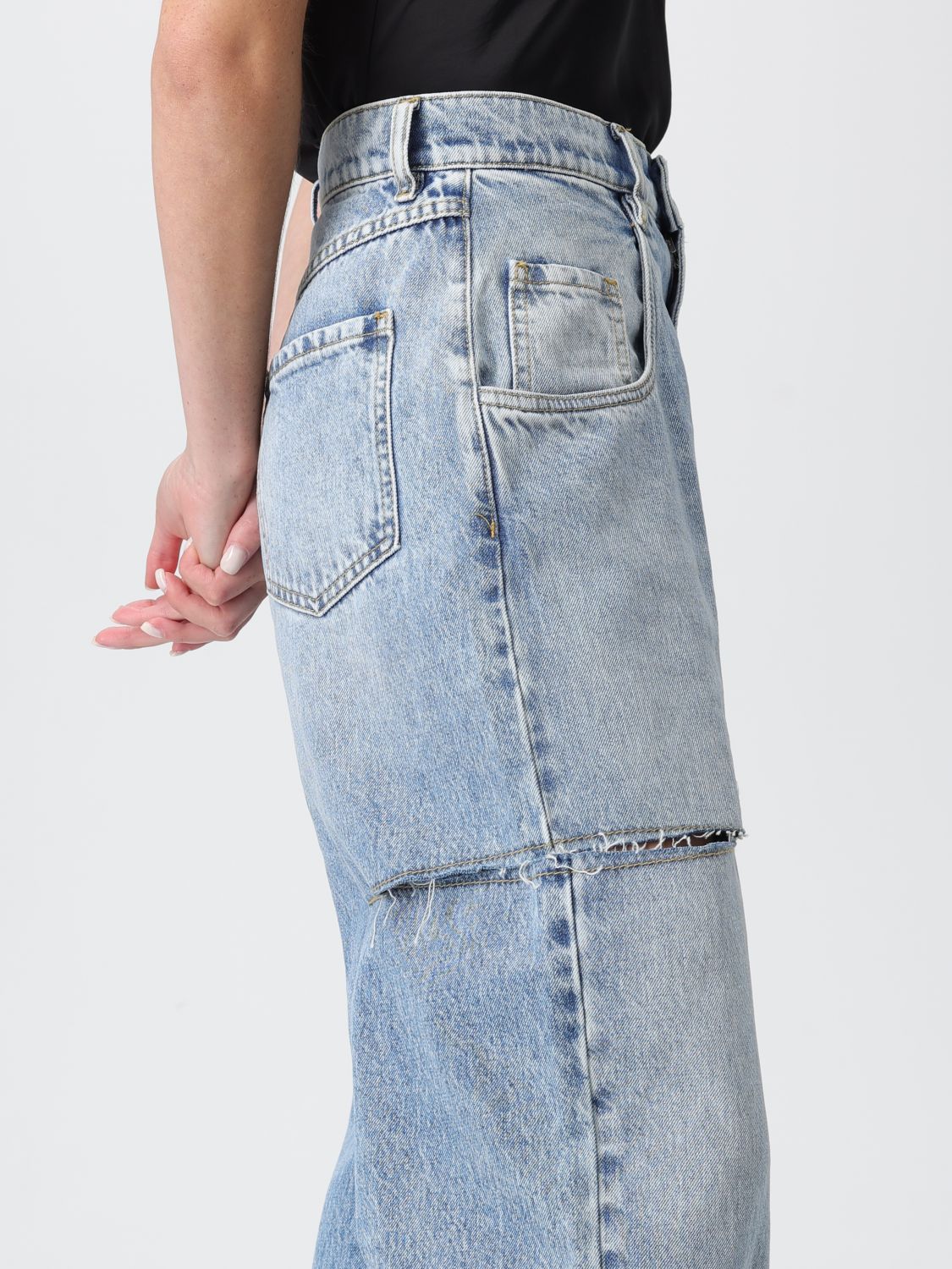 Maison Margiela Jeans Woman Gnawed Blue