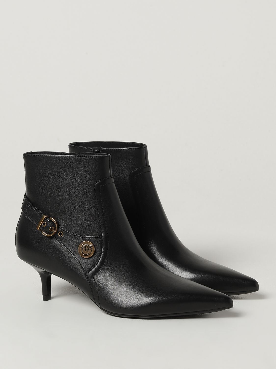 Pinko Flat Ankle Boots Woman Black