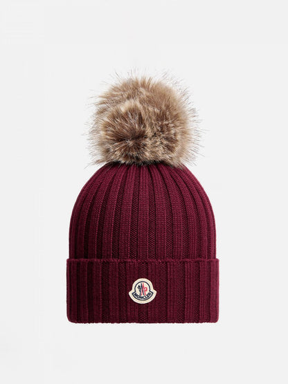Moncler Hat Woman Burgundy