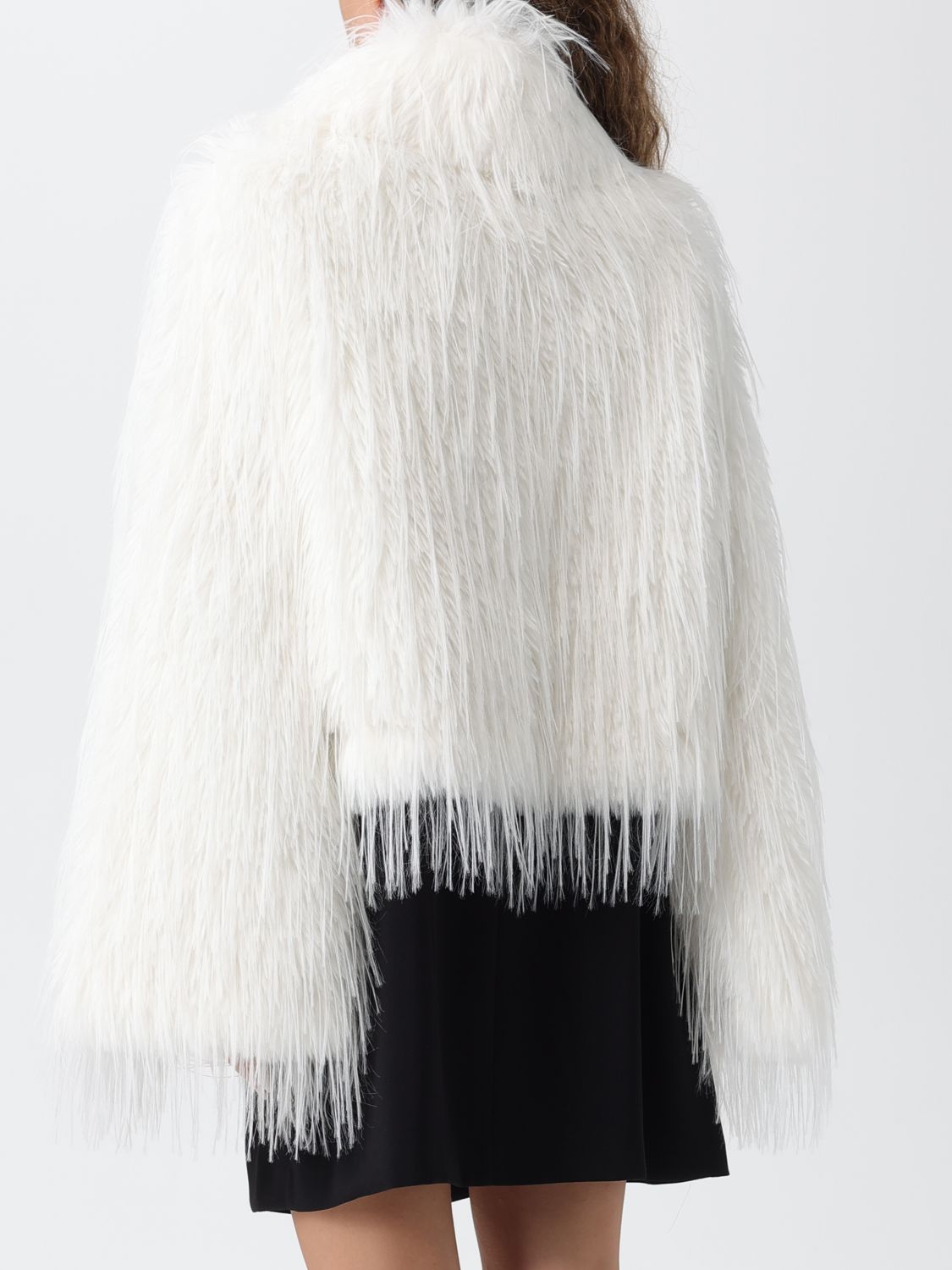 Pinko Fur Coats Woman Black