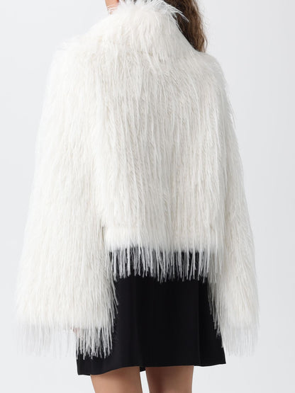 Pinko Fur Coats Woman Black