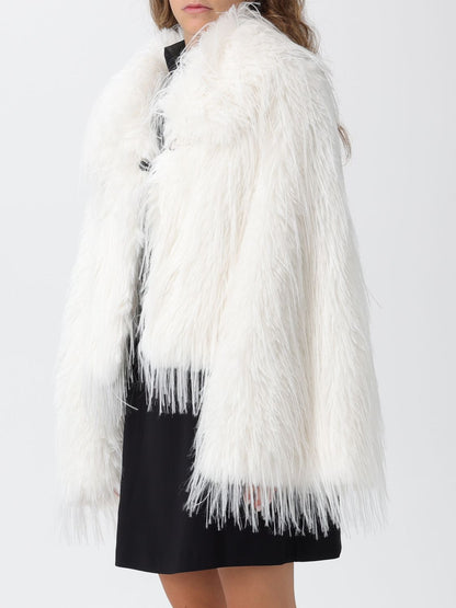 Pinko Fur Coats Woman Black