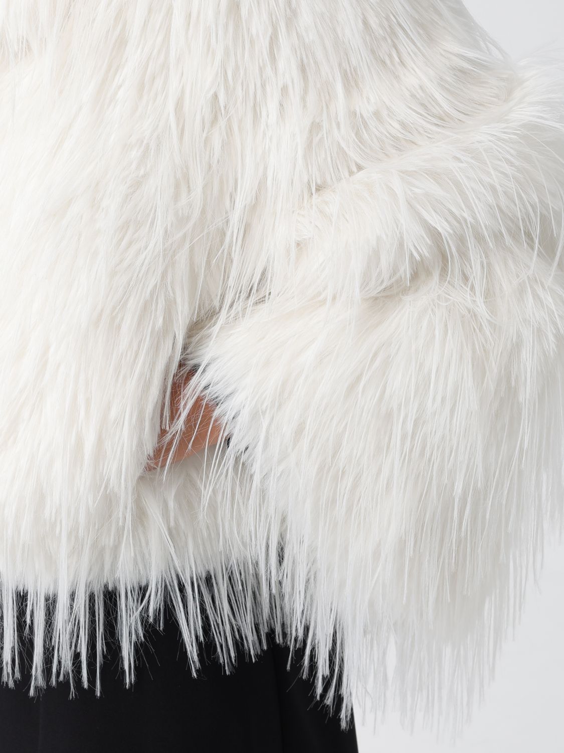 Pinko Fur Coats Woman Black