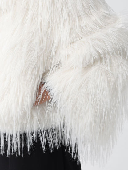 Pinko Fur Coats Woman Black