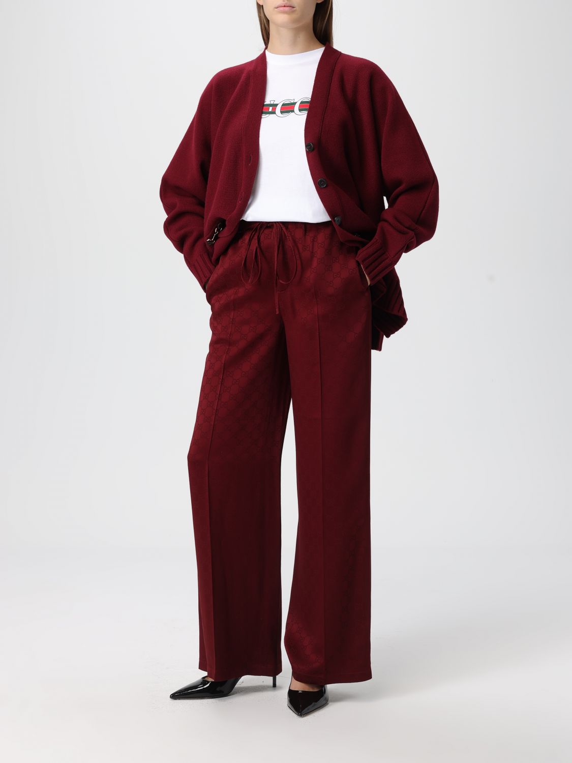 Gucci Cardigan Woman Burgundy