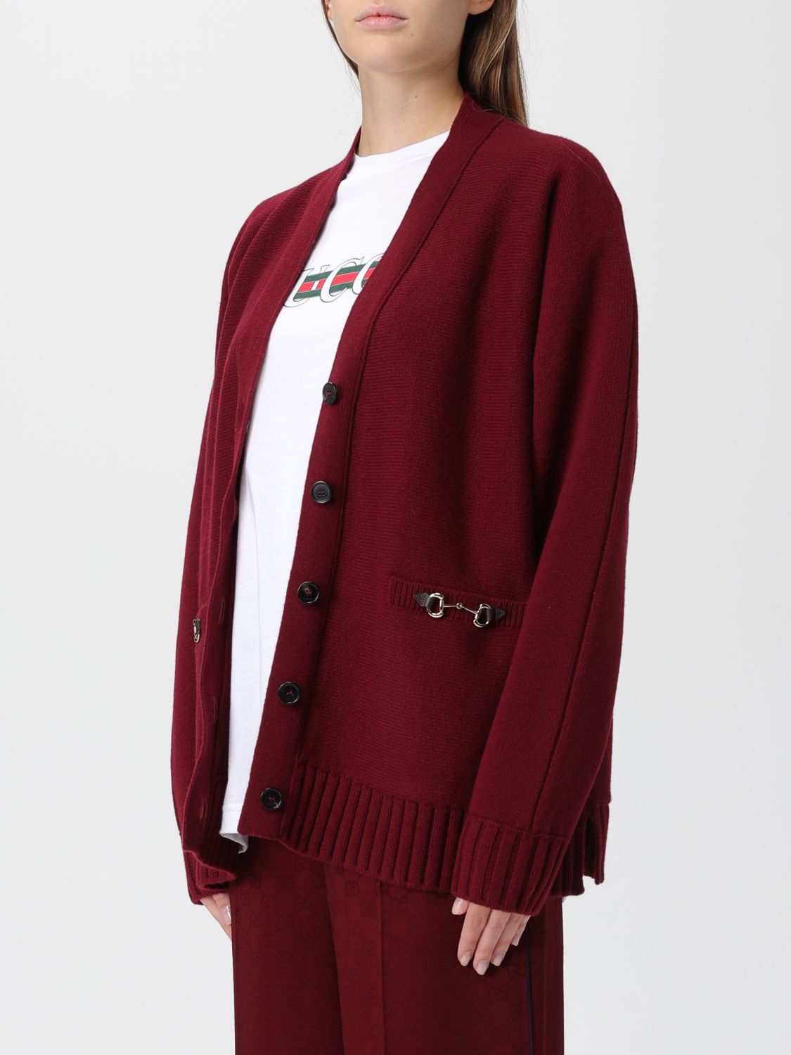 Gucci Cardigan Woman Burgundy