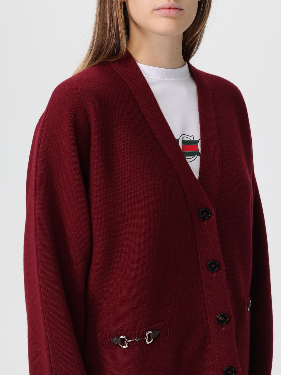 Gucci Cardigan Woman Burgundy