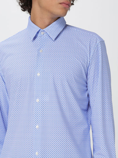 Boss Shirt Men Gnawed Blue