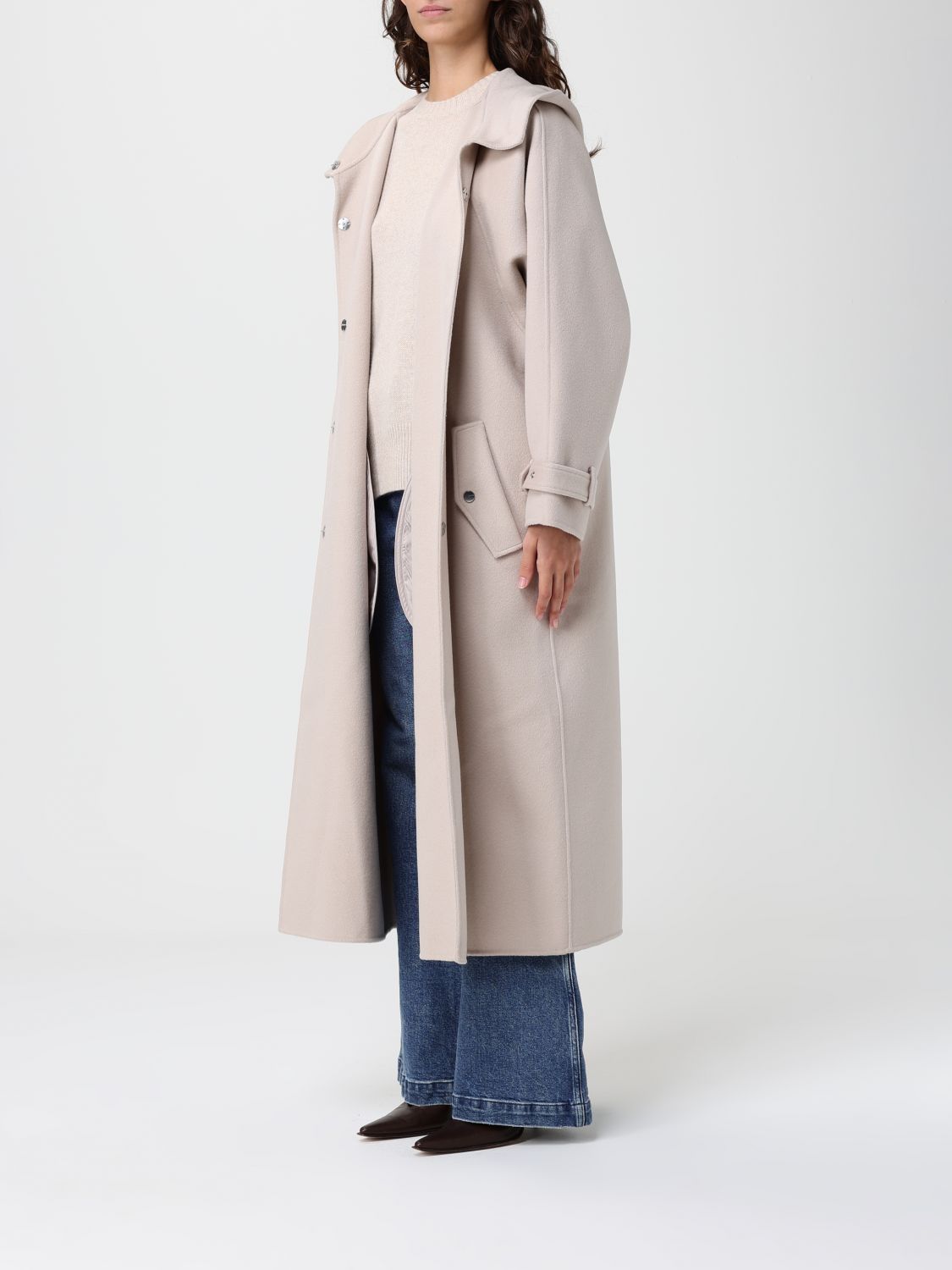 Pinko Trench Coat Woman Beige