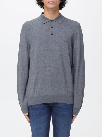 Boss Polo Shirt Men Grey