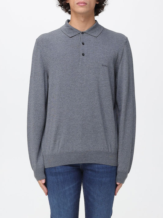 Boss Polo Shirt Men Grey