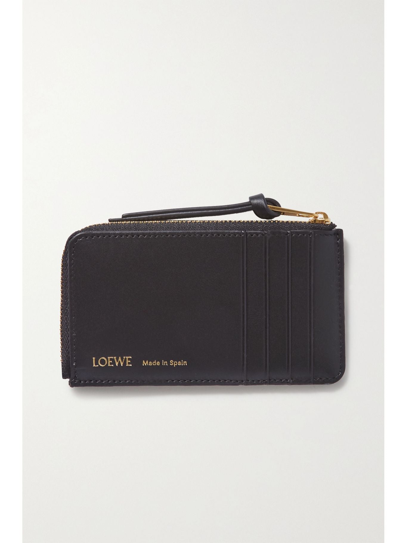 Loewe Anagram leather and canvas-jacquard cardholder