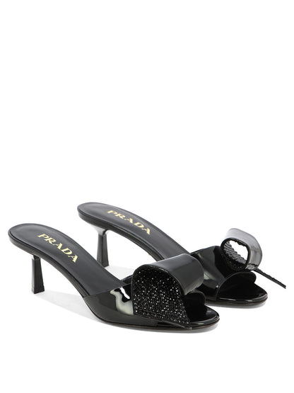 Prada Sandals with bow detail - Black