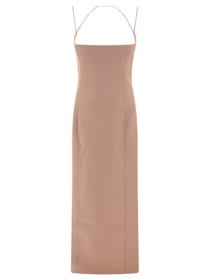 The Attico Gabardine midi dress - Beige