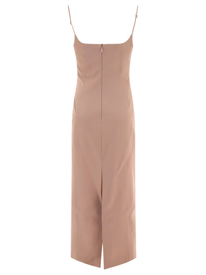 The Attico Gabardine midi dress - Beige