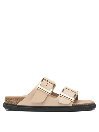 Birkenstock "Arizona Droplet Buckle" Low Sandals - Beige