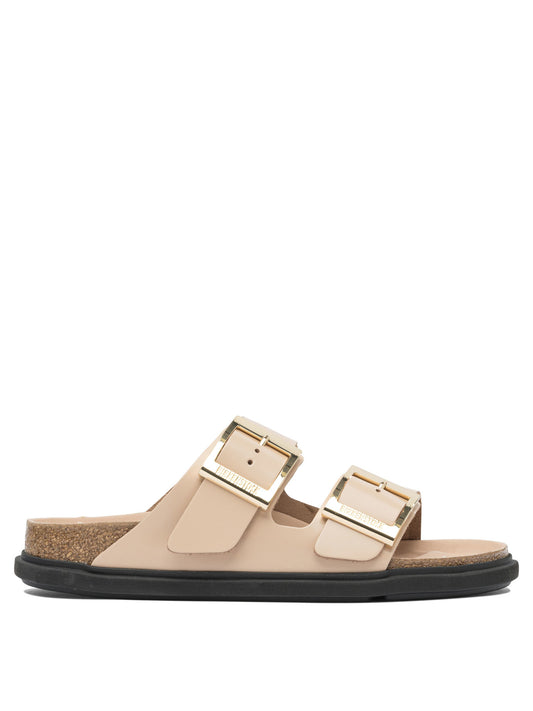 Birkenstock "Arizona Droplet Buckle" Low Sandals - Beige