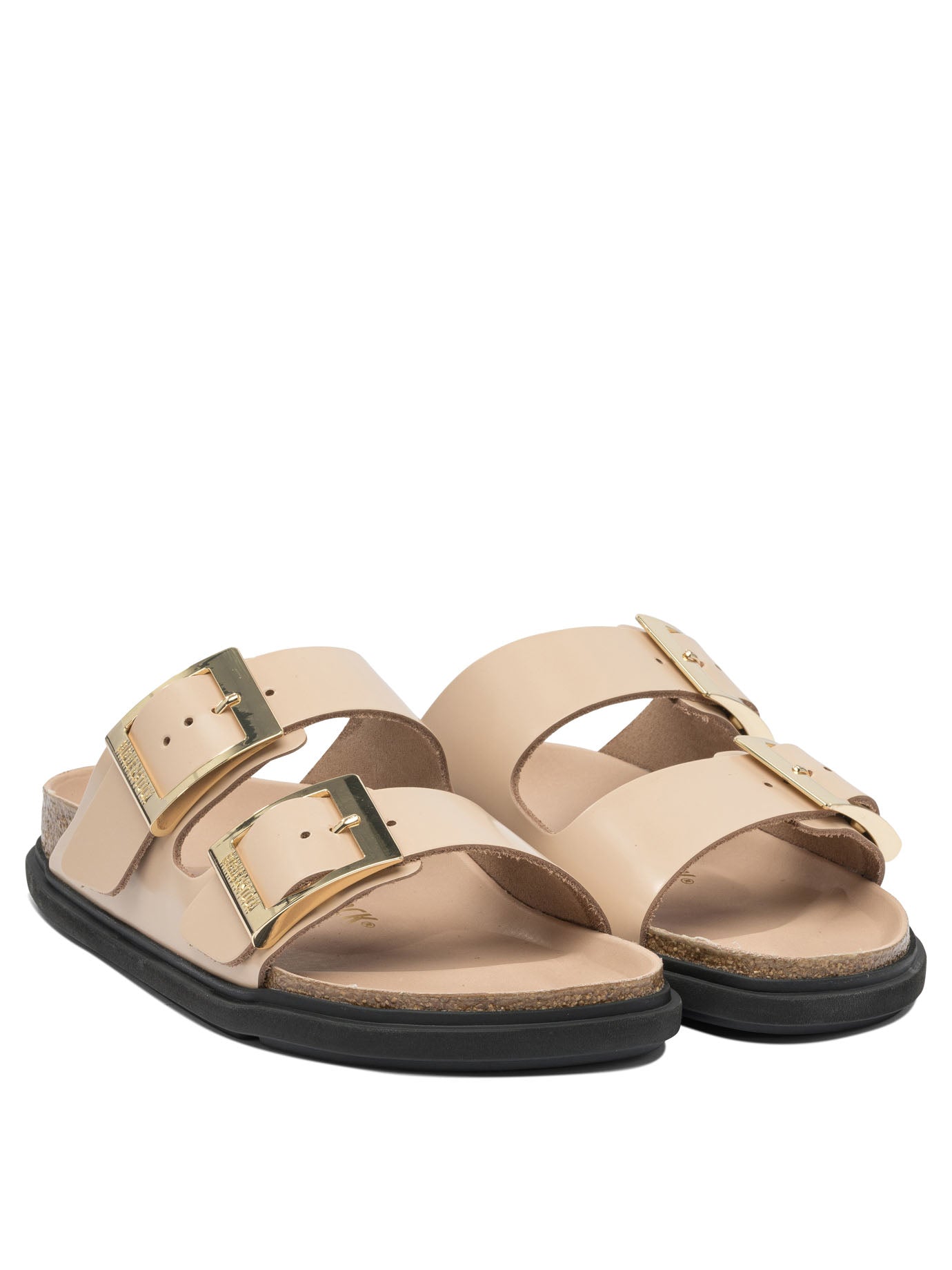 Birkenstock "Arizona Droplet Buckle" Low Sandals - Beige