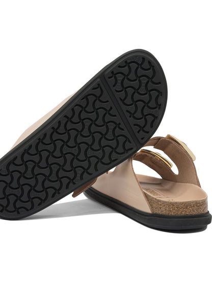 Birkenstock "Arizona Droplet Buckle" Low Sandals - Beige