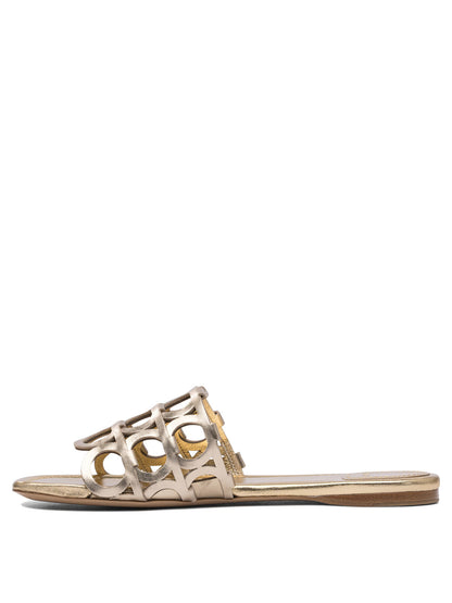 Ferragamo Low leather sandals - Gold