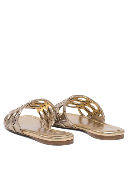 Ferragamo Low leather sandals - Gold