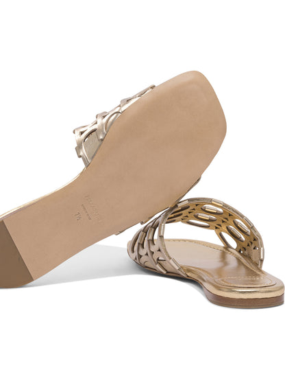Ferragamo Low leather sandals - Gold