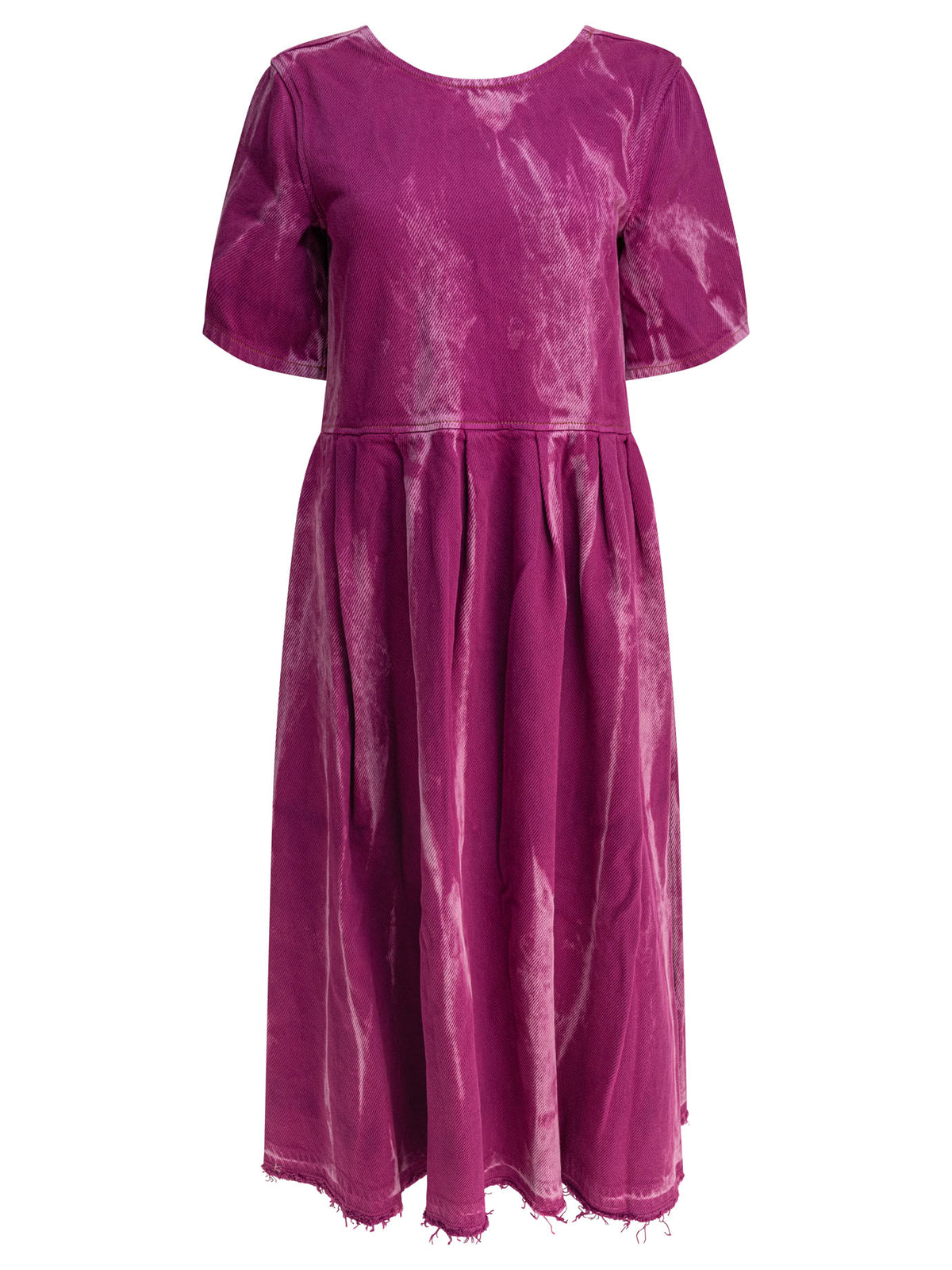Ganni Denim midi dress with open back - Purple