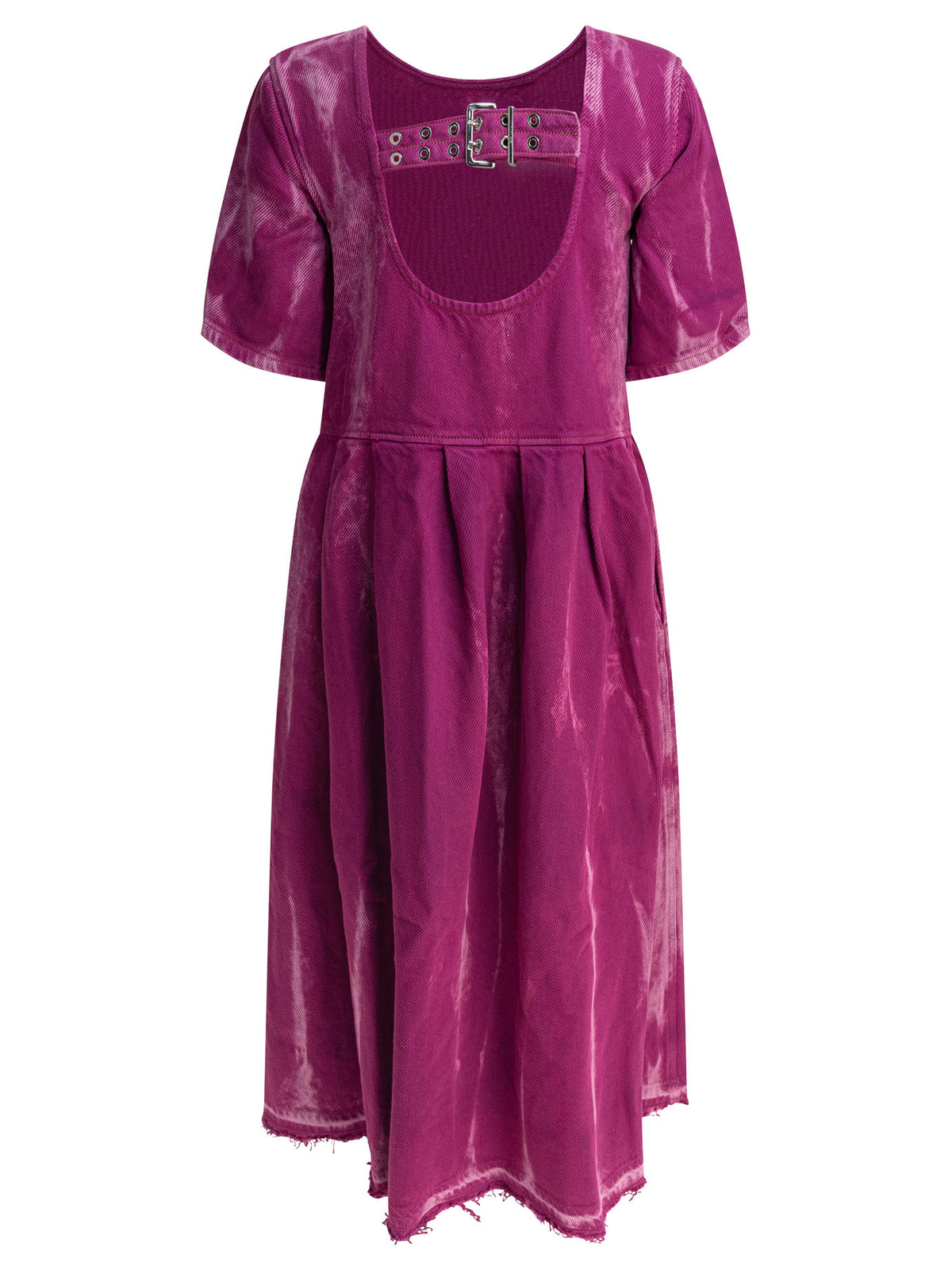 Ganni Denim midi dress with open back - Purple