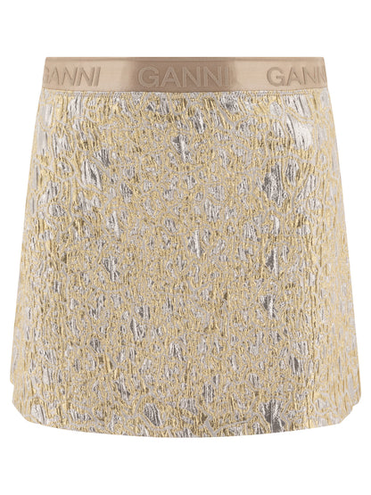 Ganni Gold and silver miniskirt