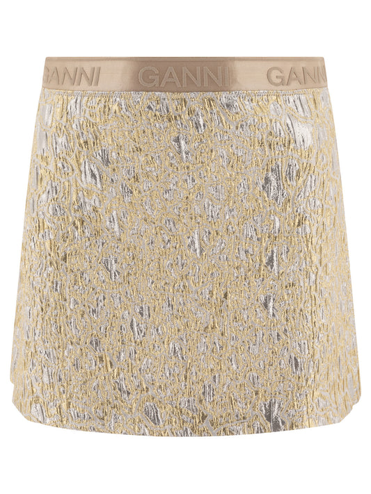 Ganni Gold and silver miniskirt