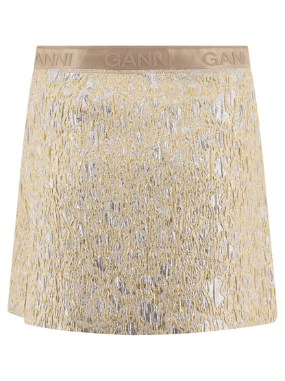Ganni Gold and silver miniskirt