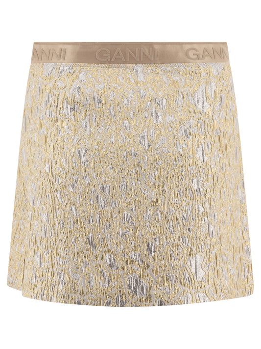 Ganni Gold and silver miniskirt