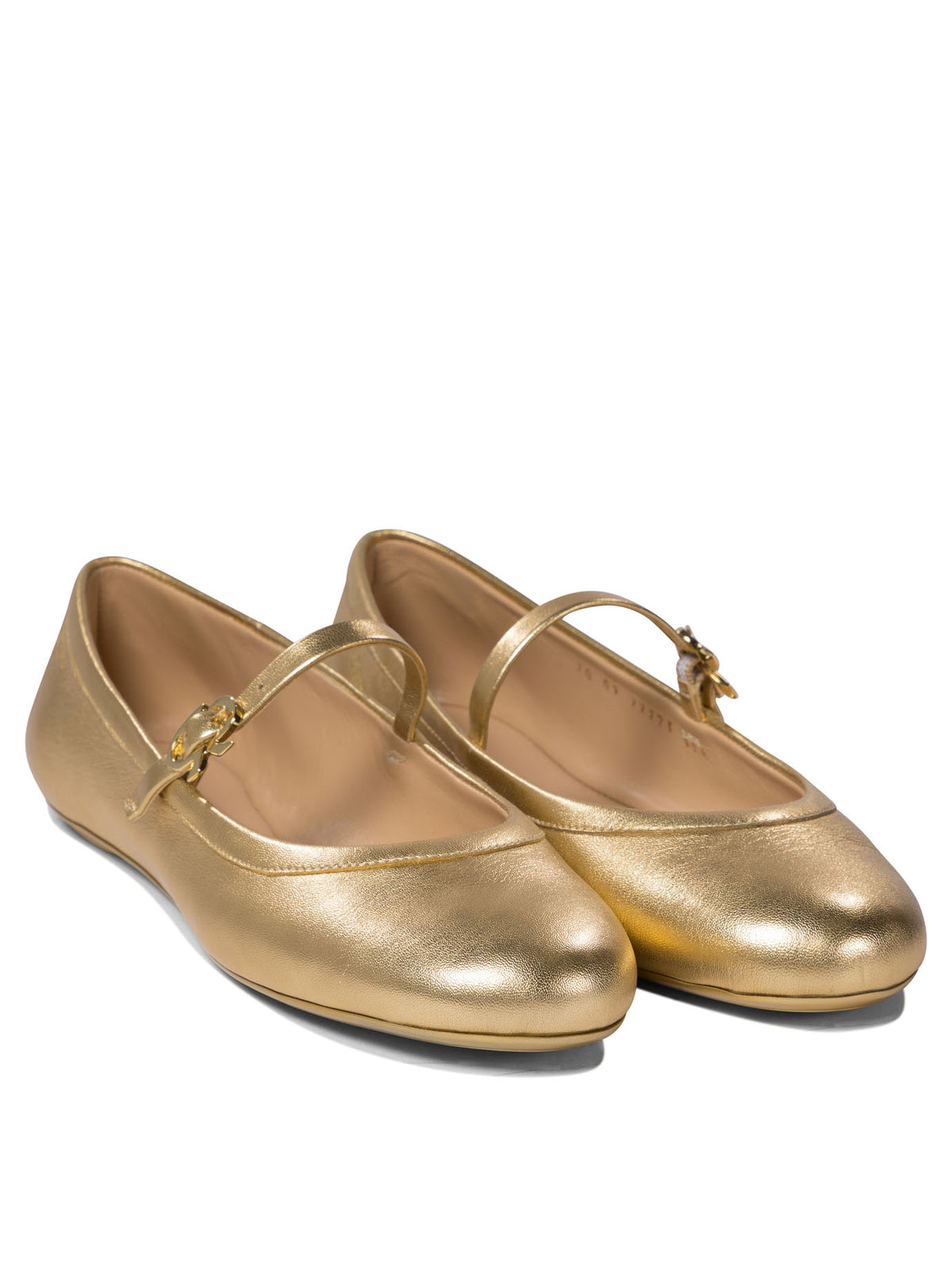 Gianvito Rossi "Carla" Mary jane ballet flats - Gold