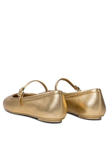 Gianvito Rossi "Carla" Mary jane ballet flats - Gold