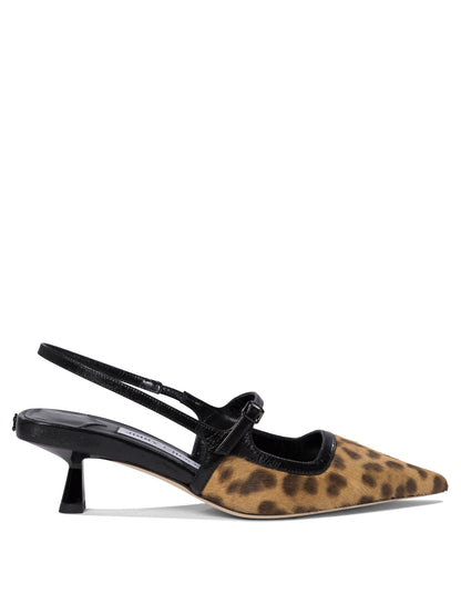 Jimmy Choo "Didi 45 mm" Slingbacks - Beige